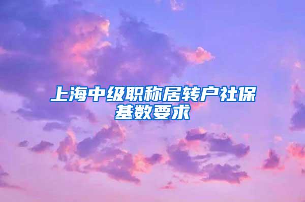 上海中级职称居转户社保基数要求