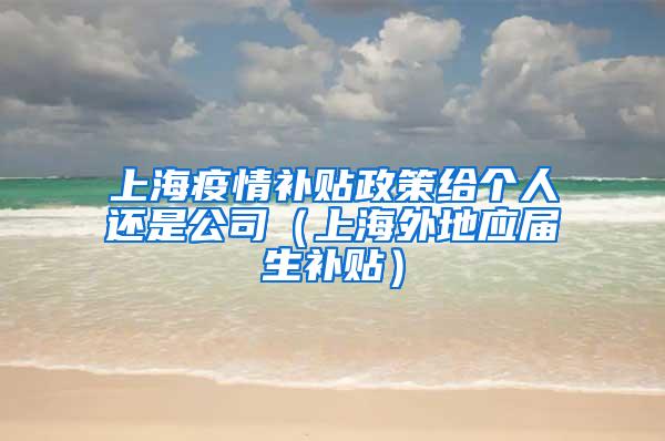 上海疫情补贴政策给个人还是公司（上海外地应届生补贴）