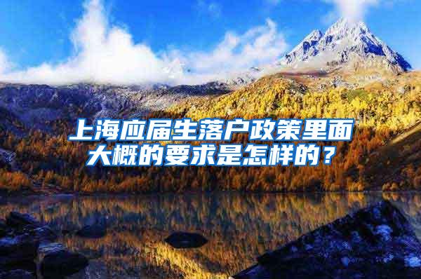 上海应届生落户政策里面大概的要求是怎样的？