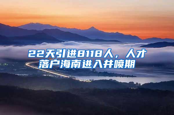 22天引进8118人，人才落户海南进入井喷期