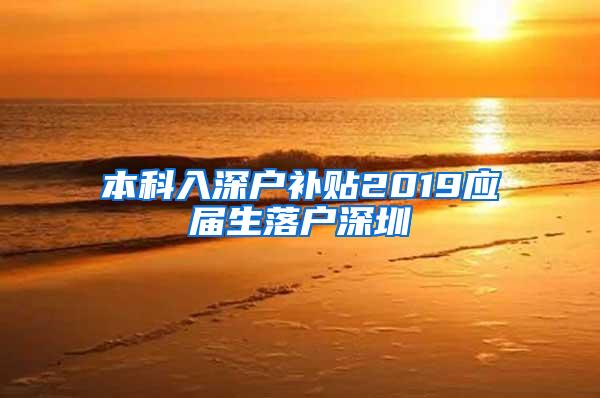 本科入深户补贴2019应届生落户深圳