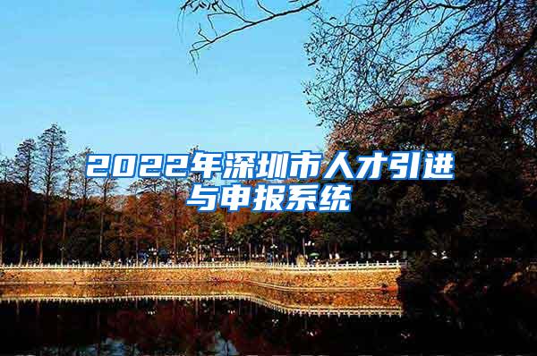 2022年深圳市人才引进与申报系统