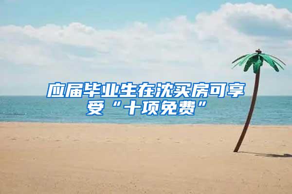 应届毕业生在沈买房可享受“十项免费”