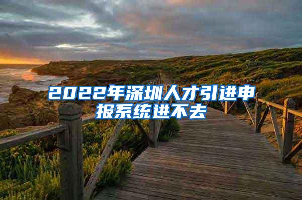 2022年深圳人才引进申报系统进不去