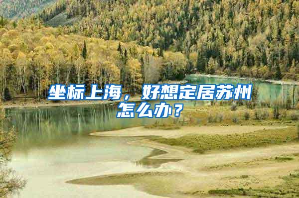 坐标上海，好想定居苏州怎么办？