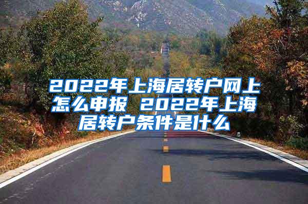 2022年上海居转户网上怎么申报 2022年上海居转户条件是什么