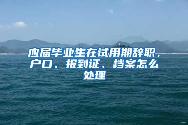 应届毕业生在试用期辞职，户口、报到证、档案怎么处理
