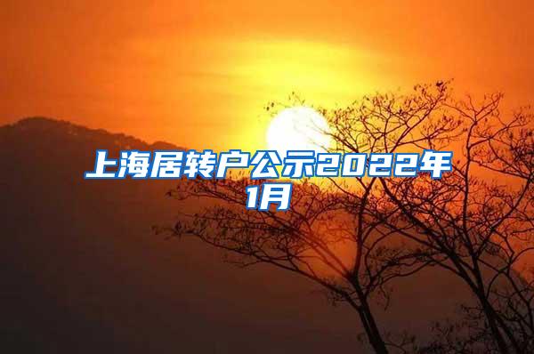 上海居转户公示2022年1月