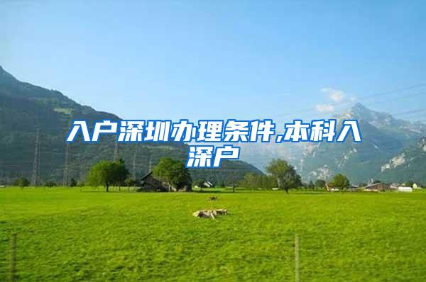 入户深圳办理条件,本科入深户