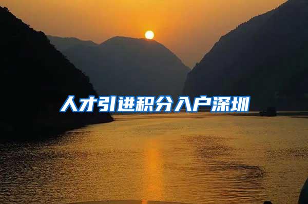 人才引进积分入户深圳