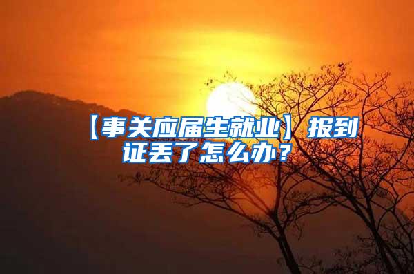 【事关应届生就业】报到证丢了怎么办？