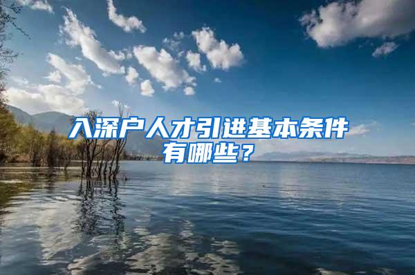 入深户人才引进基本条件有哪些？