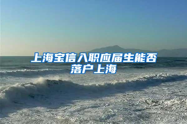 上海宝信入职应届生能否落户上海
