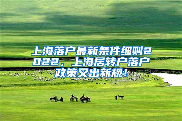 上海落户最新条件细则2022，上海居转户落户政策又出新规！