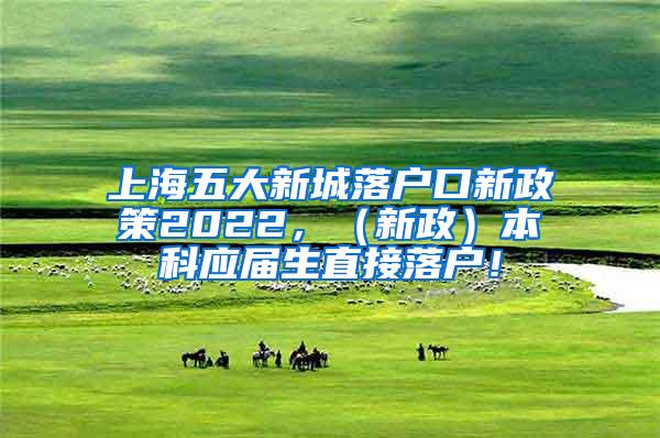 上海五大新城落户口新政策2022，（新政）本科应届生直接落户！