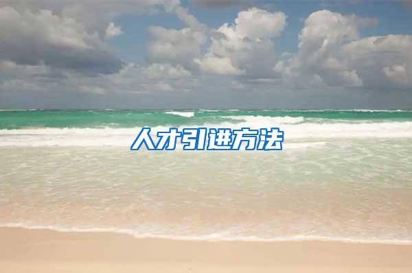 人才引进方法