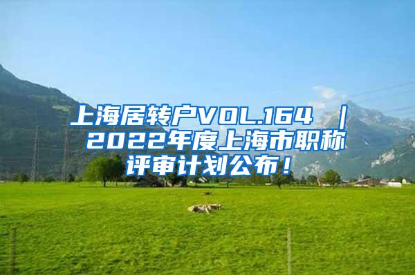 上海居转户VOL.164 ｜ 2022年度上海市职称评审计划公布！