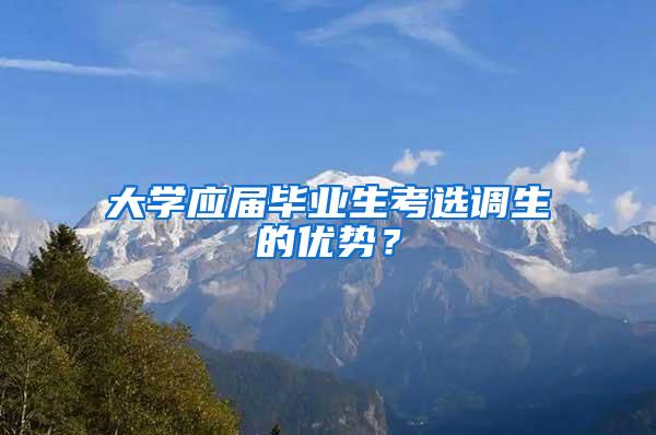 大学应届毕业生考选调生的优势？