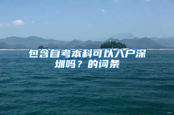 包含自考本科可以入户深圳吗？的词条