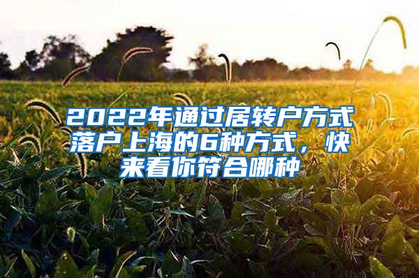 2022年通过居转户方式落户上海的6种方式，快来看你符合哪种