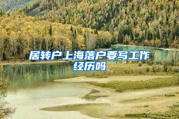 居转户上海落户要写工作经历吗