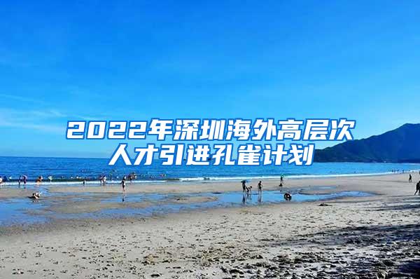 2022年深圳海外高层次人才引进孔雀计划