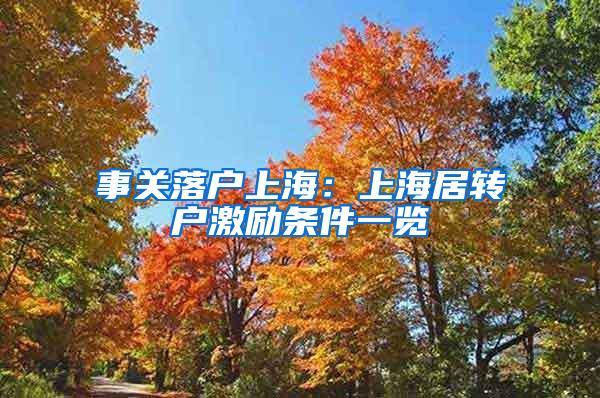 事关落户上海：上海居转户激励条件一览