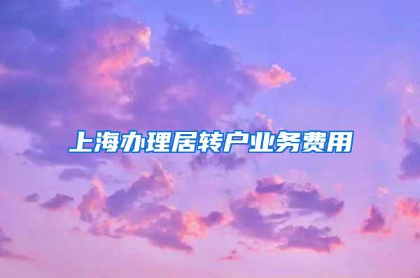 上海办理居转户业务费用