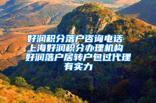 好润积分落户咨询电话 上海好润积分办理机构 好润落户居转户包过代理有实力