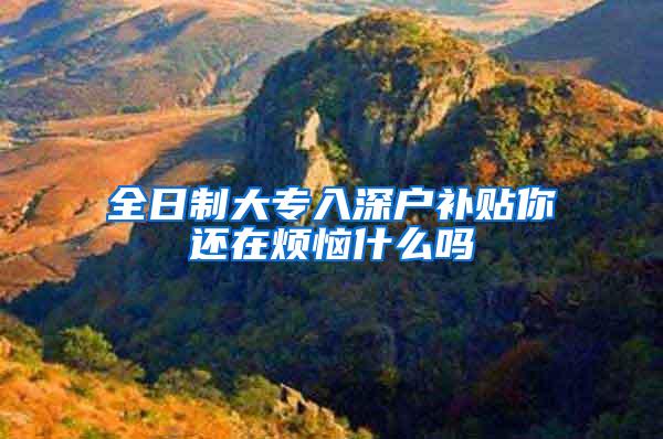 全日制大专入深户补贴你还在烦恼什么吗