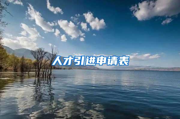 人才引进申请表