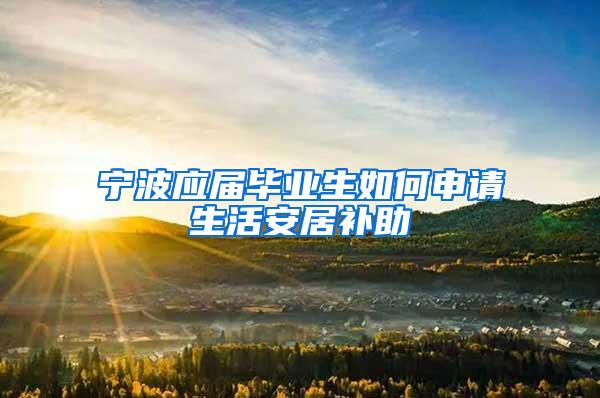 宁波应届毕业生如何申请生活安居补助