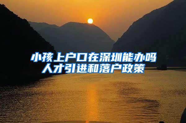 小孩上户口在深圳能办吗人才引进和落户政策