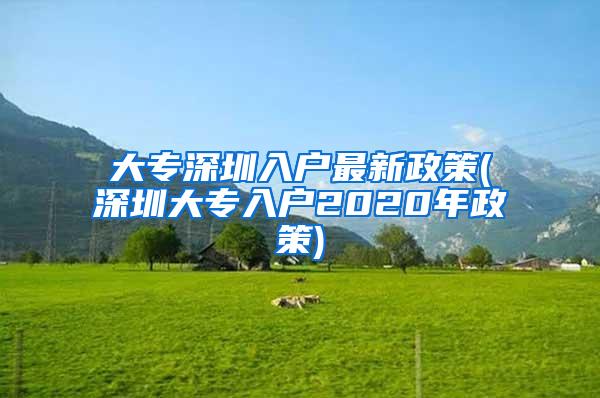 大专深圳入户最新政策(深圳大专入户2020年政策)