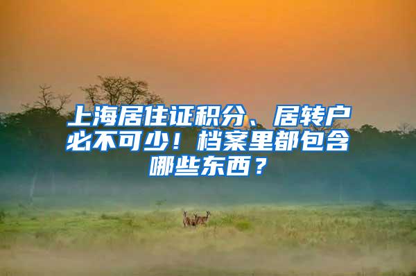 上海居住证积分、居转户必不可少！档案里都包含哪些东西？