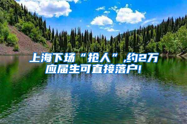 上海下场“抢人”,约2万应届生可直接落户!