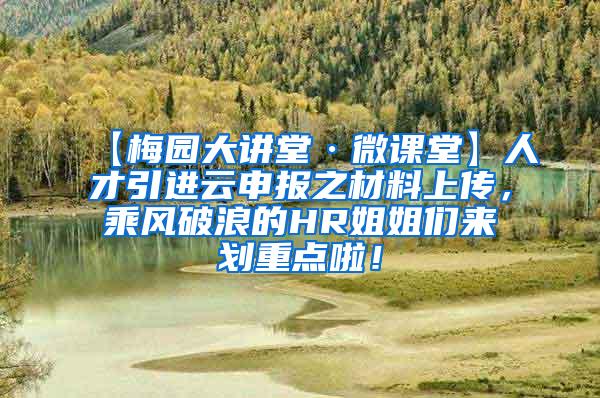 【梅园大讲堂·微课堂】人才引进云申报之材料上传，乘风破浪的HR姐姐们来划重点啦！