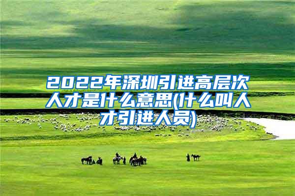 2022年深圳引进高层次人才是什么意思(什么叫人才引进人员)