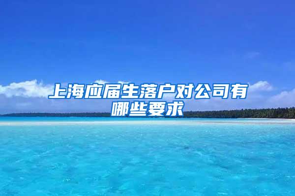 上海应届生落户对公司有哪些要求