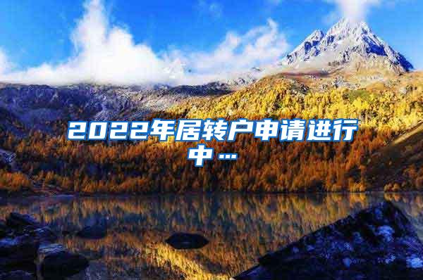 2022年居转户申请进行中…