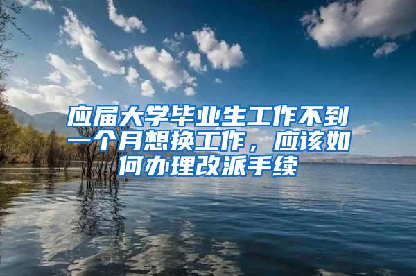 应届大学毕业生工作不到一个月想换工作，应该如何办理改派手续