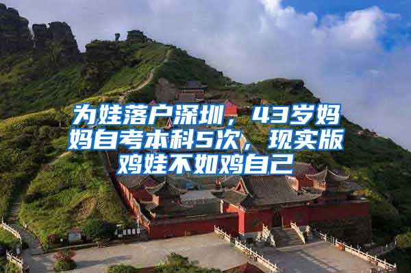 为娃落户深圳，43岁妈妈自考本科5次，现实版鸡娃不如鸡自己