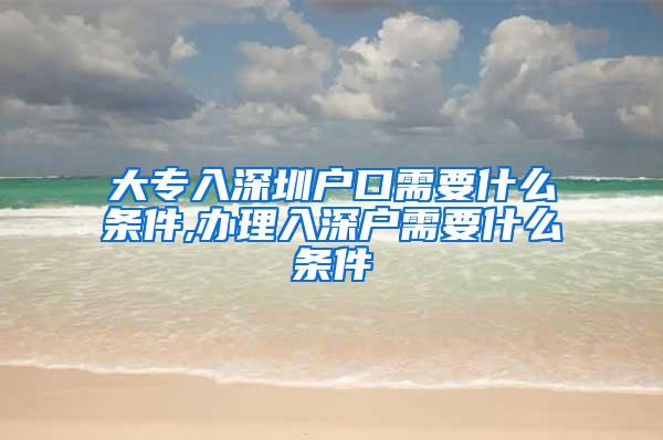 大专入深圳户口需要什么条件,办理入深户需要什么条件