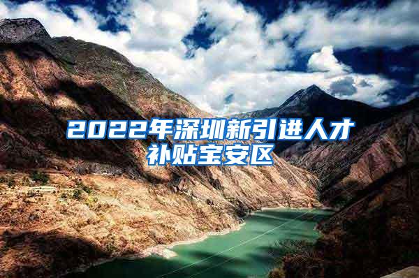 2022年深圳新引进人才补贴宝安区
