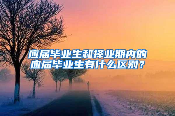 应届毕业生和择业期内的应届毕业生有什么区别？