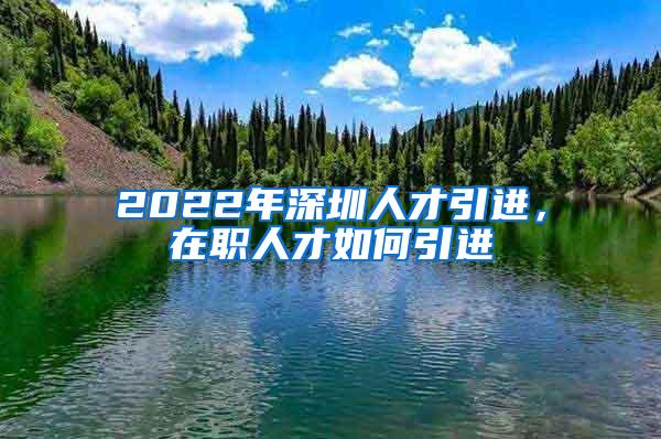 2022年深圳人才引进，在职人才如何引进