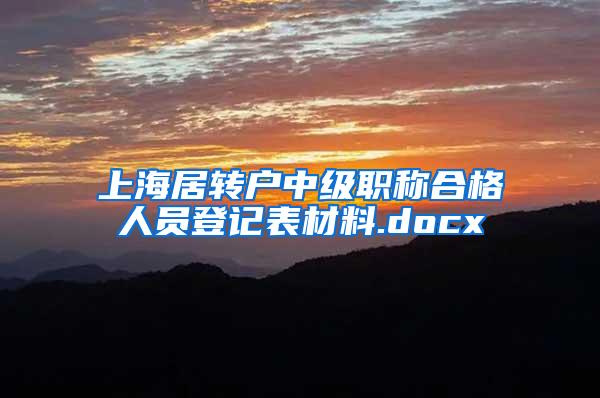 上海居转户中级职称合格人员登记表材料.docx