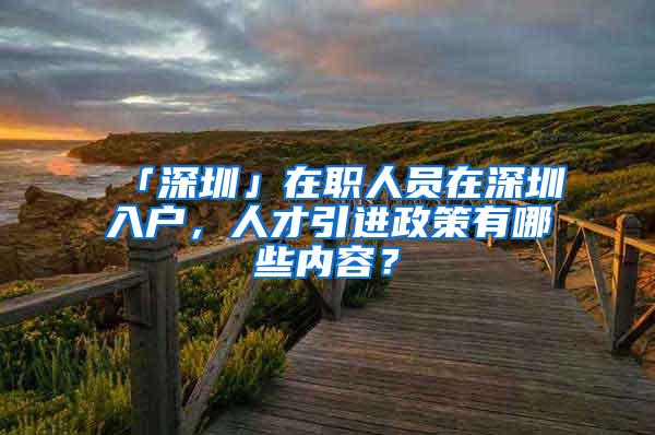 「深圳」在职人员在深圳入户，人才引进政策有哪些内容？