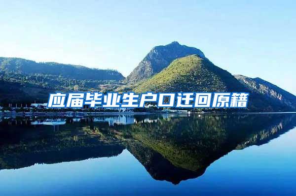 应届毕业生户口迁回原籍