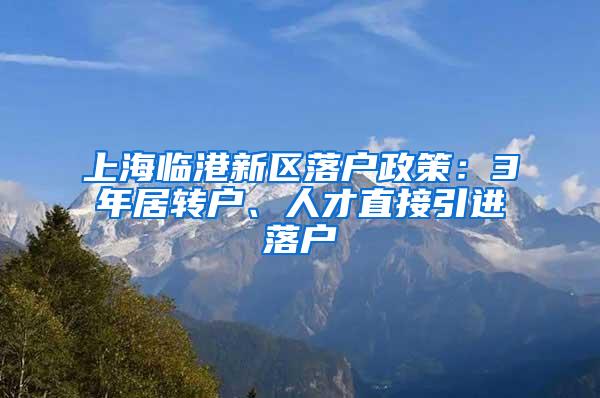 上海临港新区落户政策：3年居转户、人才直接引进落户